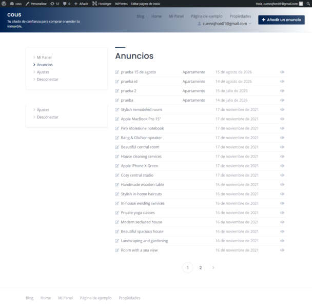 apartamento para prueba de descarga